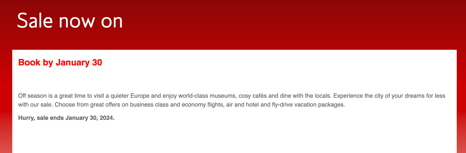 British Airways' January sale Roundtrip flights to Europe for under